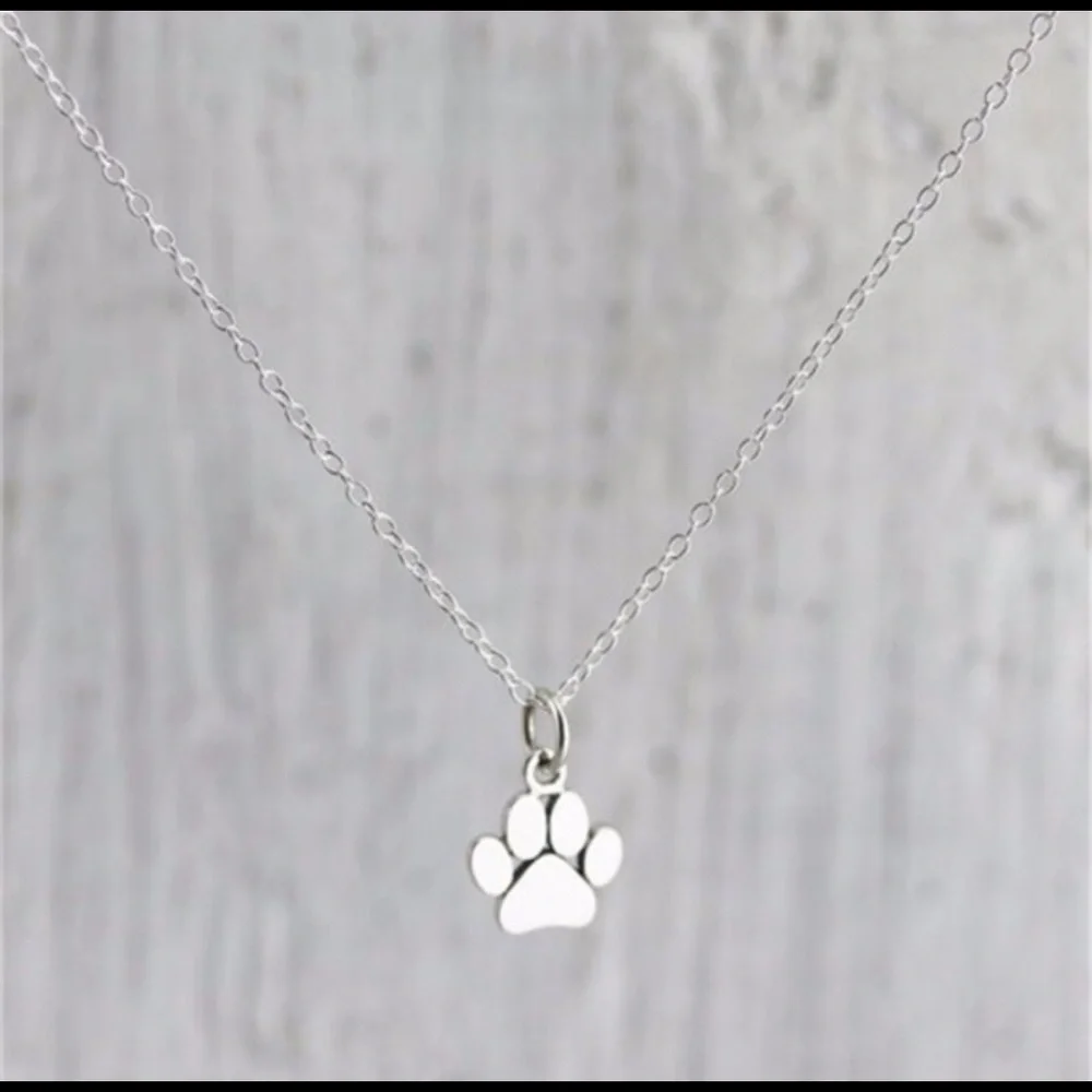 Simply Paw-fection Silver Minimalist Necklace - Picture 3 of 4